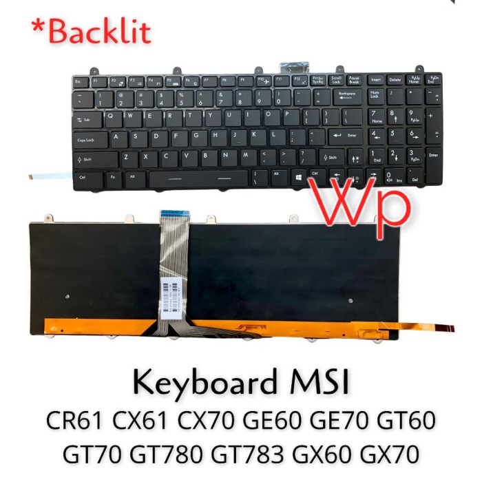 Keyboard MSI GT60 CR61 CX61 CX70 G360 GE70 GT70 GT80 GT783 GX60 GX70A