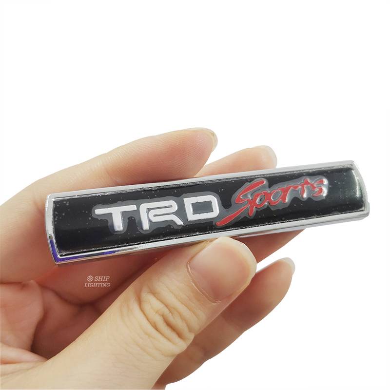 2 X Metal TRD SPORTS Logo Car Side Fender Decorative Emblem Sticker Decal Badge For TOYOTA