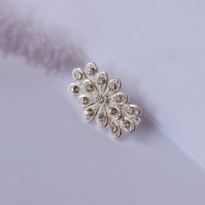 Bros Kecil Bros Mini Silver Part 2 Bros Jilbab Bros Hijab Bros Dagu Bros Imut Bros Cantik Brooch BZO-Flower