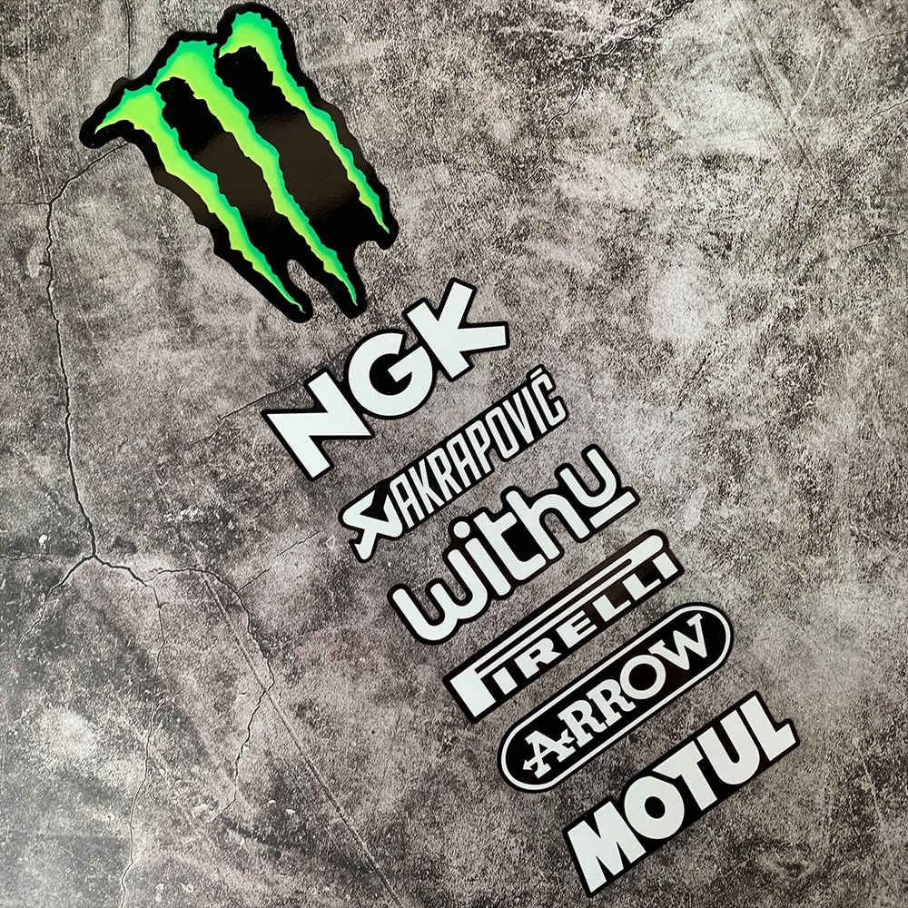 Stiker Reflektif Motif Logo Monster Bahan PVC Anti Air Untuk Dekorasi Pintu Samping Mobil / Helm Motor