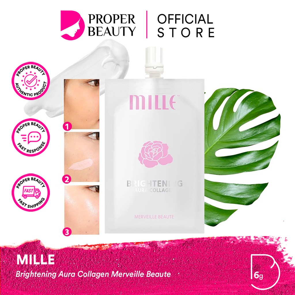 MILLE Brightening Aura Collagen Merveille Beaute Thailand / Primer Base Makeup / Whitening / Wajah