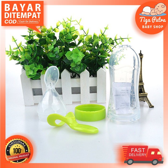 Botol Sendok Makan Bayi MPASI Baby Feeding Bottle Spoon 90 ML Sendok Makan Bayi Botol Silicone