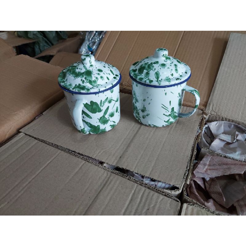 Mug lurik enamel 10cm calypso