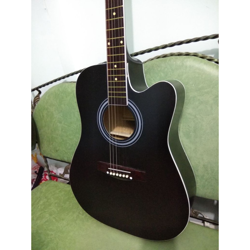 Gitar Akustik Jumbo Merk Cort Warna Hitam Doff Trusrod Sunkay Senar String Jakarta Murah