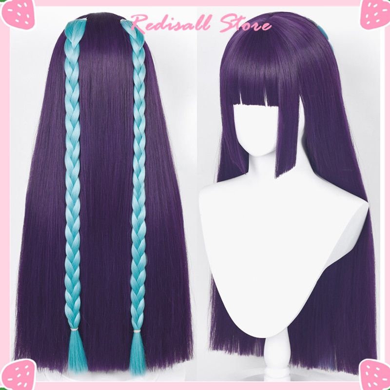 PREORDER Genshin Impact Yun Jin Cosplay Wig Yunjin Purple Long Straight Temples Heat Resistant Synth