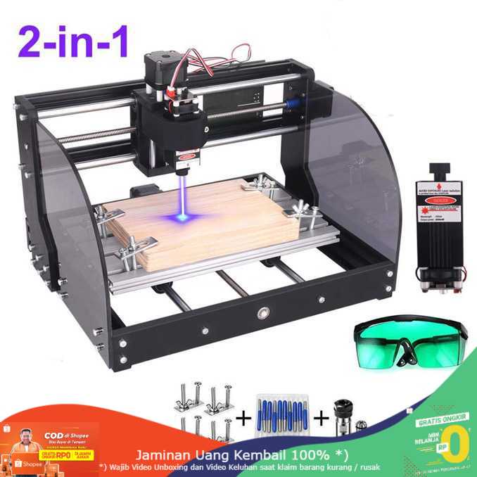 (BISA COD) RVOSTR TwoWin Max Printer 3D Ukir Kayu GRBL Laser 1000mW - CNC 3018 Pro