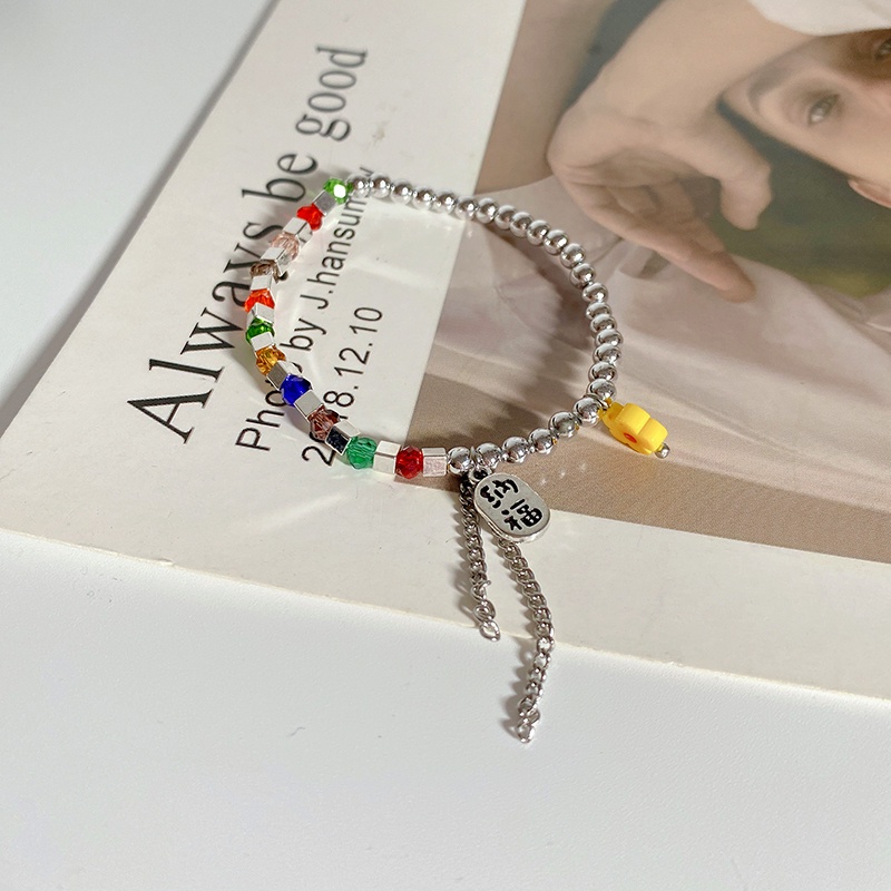 Gelang Manik-Manik Kristal Warna-Warni