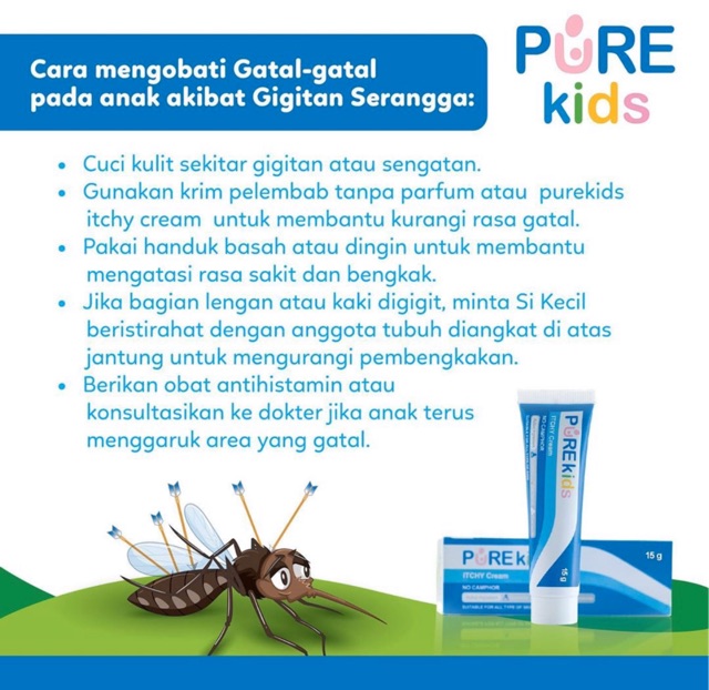 Pure Kids Itchy Cream 15 g - Purebb krim pereda gatal anak - krim gigitan nyamuk