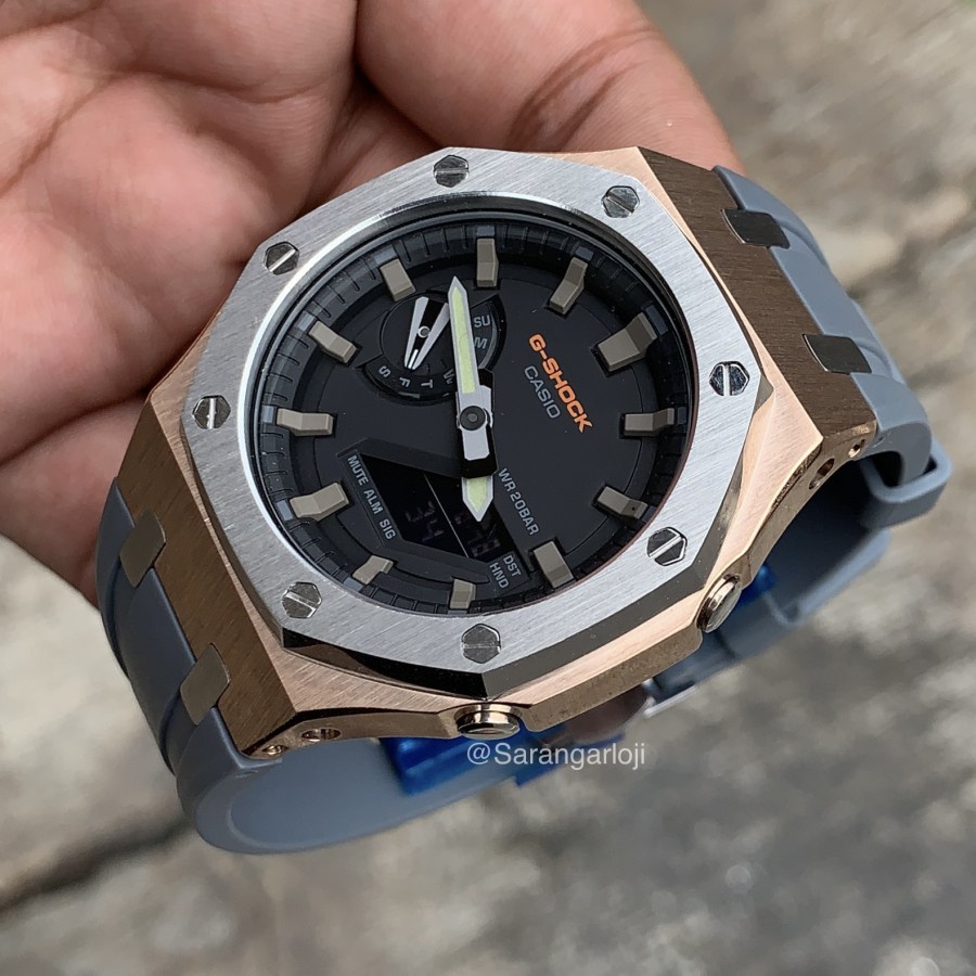 Jam Gshock Pria Original Black RoseGold Rubber