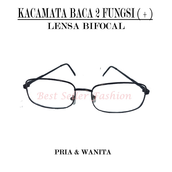 KACAMATA LENSA BIFOCAL BACA DAN JALAN +1.00 S/D +3.00 PRIA WANITA KACAMATA RABUN DEKAT FRAME KOTAK FREECASE