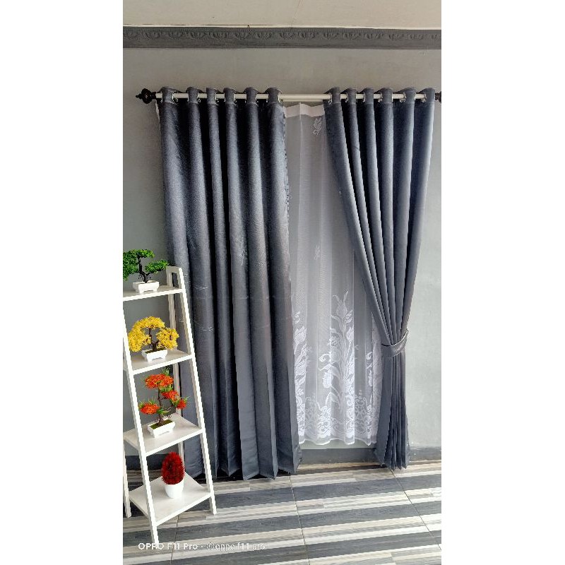 Gorden blackout polos variasi abu tua