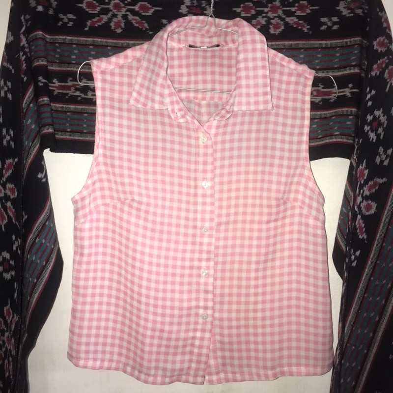 Crop Top Kotak Kotak Colorbox/ Kemeja/ Milenials
