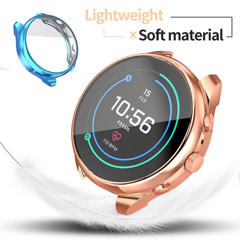 Pelindung Layar Smartwatch Fossil Ftw6022 Bahan Tpu Ringan Dengan Bumper Aneka Warna