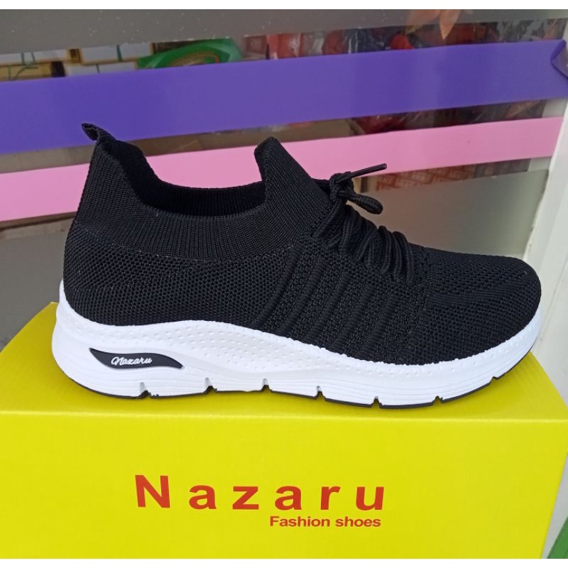 belbe/sepatu rajut cewek/fashion cewek-Hitam putih