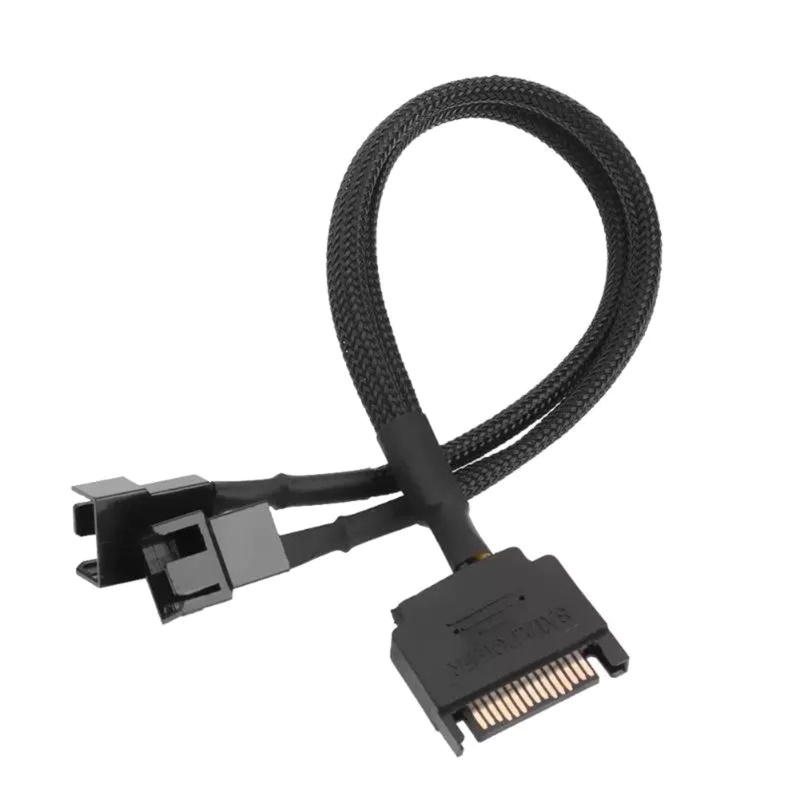 Btsg CRJ 15-Pin Male to 1per2 Fan Sleeve Power Adapter Cable Kabel Ekstensi Kipas CPU Motherboard Laptop 3pin/4pin