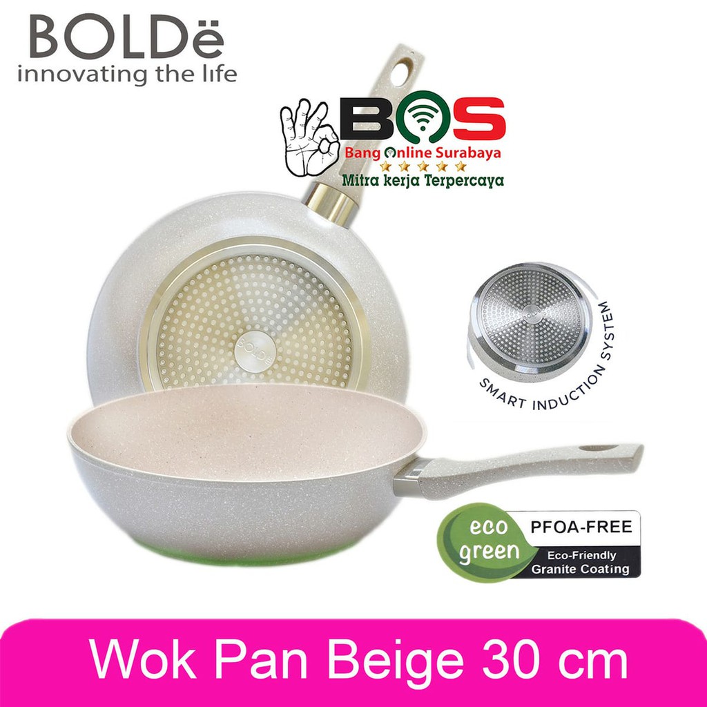 Superpan Wokpan BOLDe 30 CM Beige Keramik Panci Wajan BOLDe