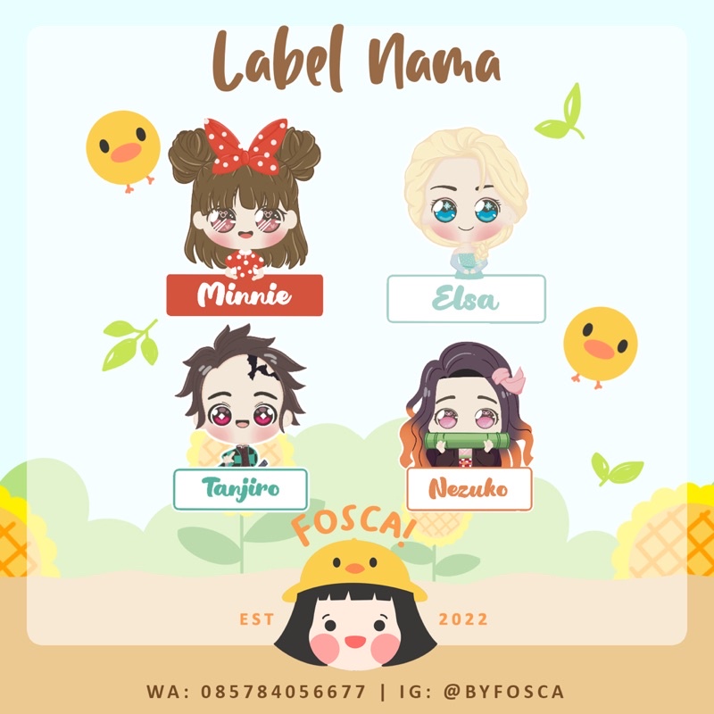 

[byFOSCA] Stiker Label Nama Anak Waterproof