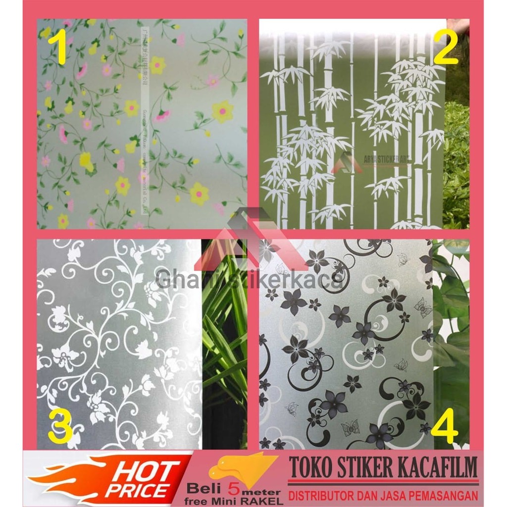 COD STICKER KACA / Stiker Kaca Film Wallpaper Jendela Rumah 120cm x 50cm Sandblast Termurah