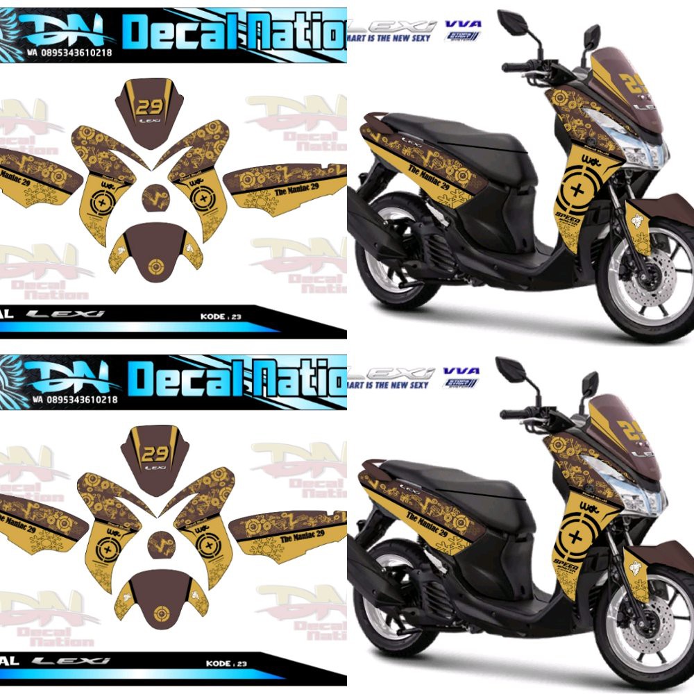 STICKER DECAL LEXI DECAL YAMAHA LEXI brown Bagus