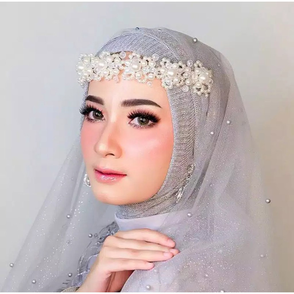 Pearly Mahkota Mutiara Putih - Headpiece Hiasan Hijab / Aksesories Kepala Elegan