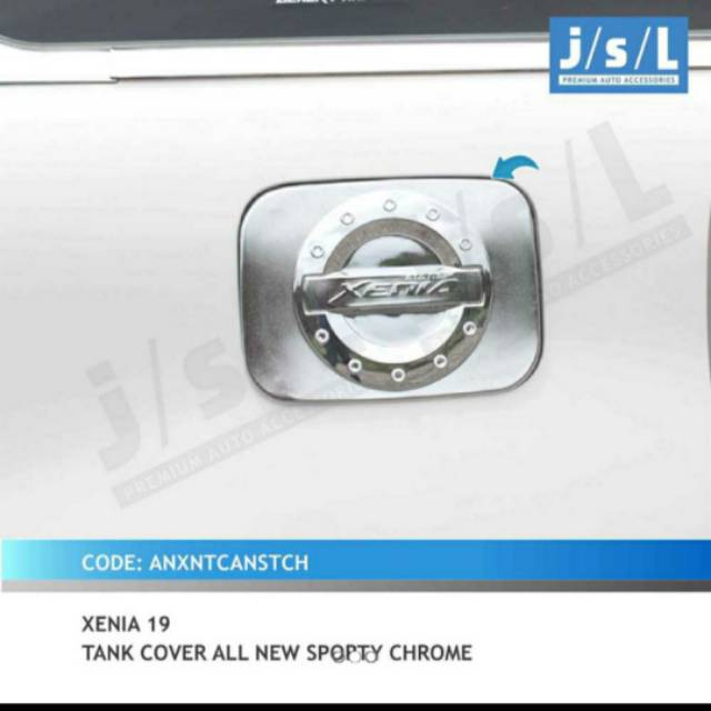 Tank cover/ tutup tangki mobil Avanza/ Xenia 2012-2019 model sporty chrome hitam jsl