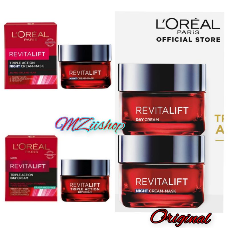 SScntx- LOreal paris Revitalift Triple Action Day Cream / Triple Action Night 50ml jamin ORI