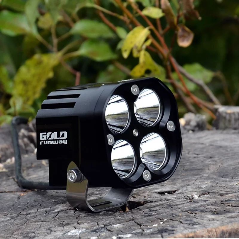 Lampu spot light fog lamp 40x 40watt gold runway full set relay switch cnc brecket &amp; lensa kabut