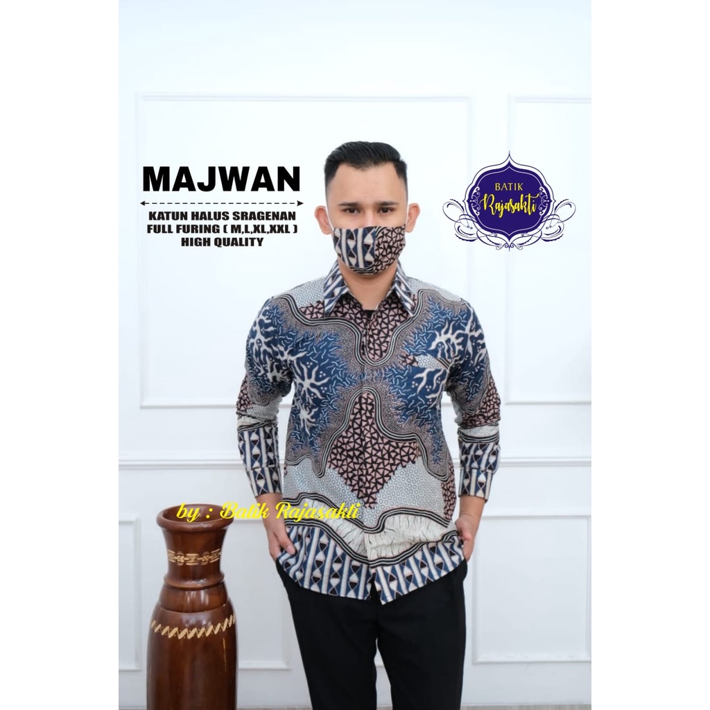 MAJWAN RAJASAKTI KEMEJA BATIK PRIA SOLO LENGAN PANJANG LAPIS FURING PREMIUM LUCAS AJIBHANU GURDHO PARI BLUE GANDEWA BLUEE NAKULA PEKSI WIYASA BIRU GURDHO KAMANDANU PARANG SKAR BLUE PARANG SKAR KURFA SOGAN HARJA NAVY NOGO MERAH GRAHA LASEM NAKULA  GANDEWA