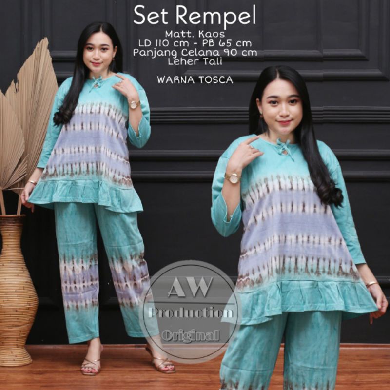 SETELAN WANITA JUMBO MATT KAOS PIYAMA BAJU TIDUR DEWASA KEKINIAN SET TIEDYE TERBARU