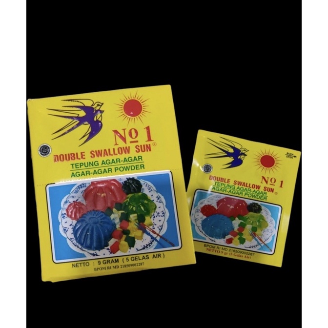 

AGAR-AGAR JELLY NO. 1 CAP WALLET DOUBLE SWALLOW SUN 9 GRAM
