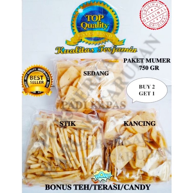 

PAKET MUMER(BUY2GET1) KERUPUK @750GR PADIKAPAS BONUS PILIH