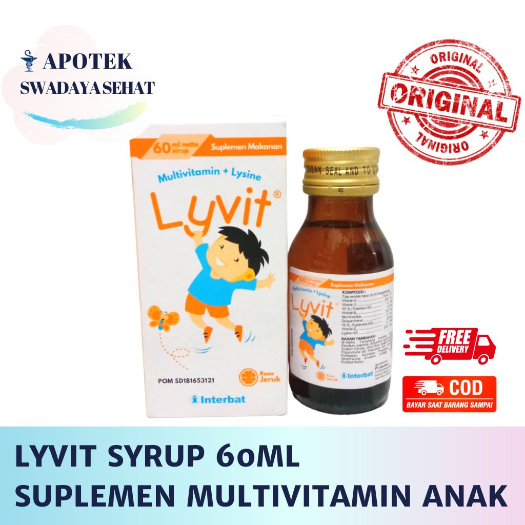 LYVIT SYRUP 60ML - Suplemen Multivitamin Daya Tahan Tubuh Anak Livit