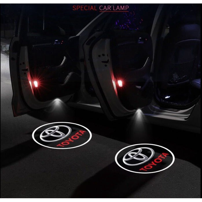 2pcs Lampu LED Laser Logo Untuk Pintu Mobil Toyota Carmry Corolla RAV4 CHR