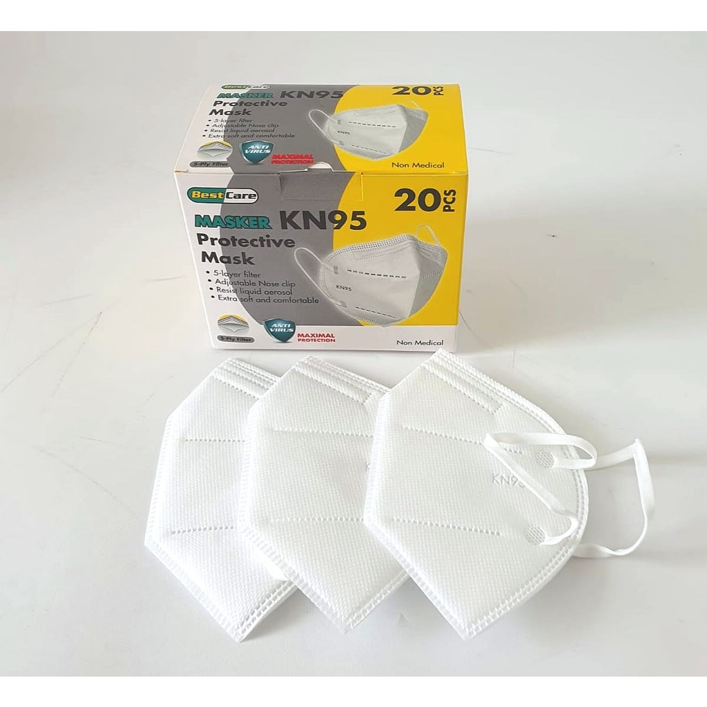 MASKER KN95 - MASKER KESEHATAN 5 PLY 1BOX ISI 20 harga /1pcs termurah