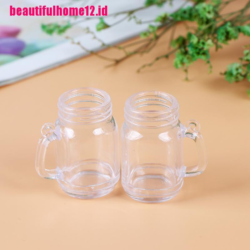 【beautifulhome12.id】1Pc 1:12 1:6 DIY Plastic Transparent Miniature Cup Dollhouse Craft Home Decor