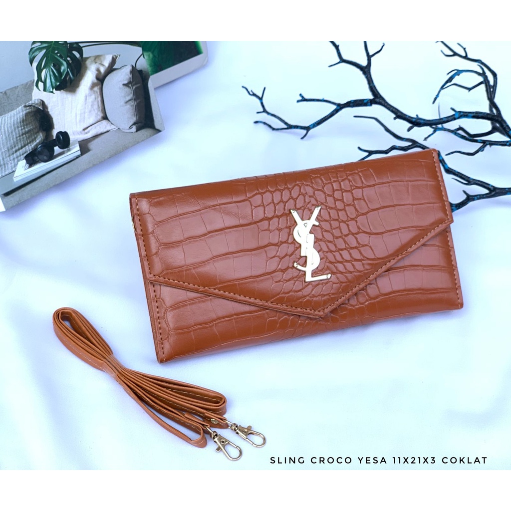 Dompet Croco Yesa/ Dompet wanita murah/ Sling bag bahan croco