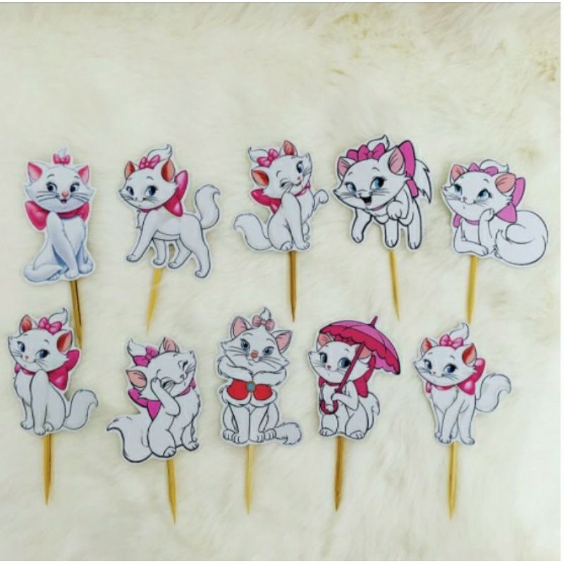 Marie Cat Topper Cupcake Birthday / Hiasan Kue Ulang Tahun