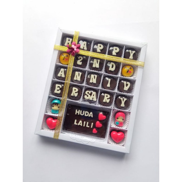

Coklat Ucapan 30 Sekat || Coklat Anniv custom nama