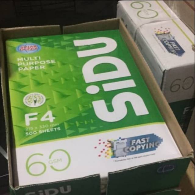 

Kertas HVS Sinar Dunia (SIDU) F4 60gram - (2Box=10Rim) GOJEK/GRAB Only