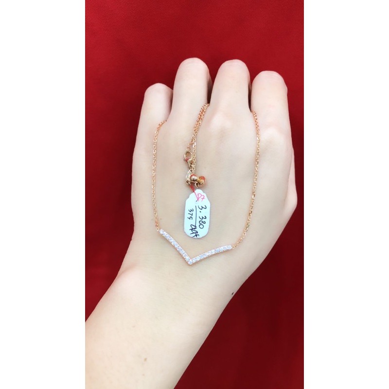 Kalung smile permata full emas kadar 375 /8k