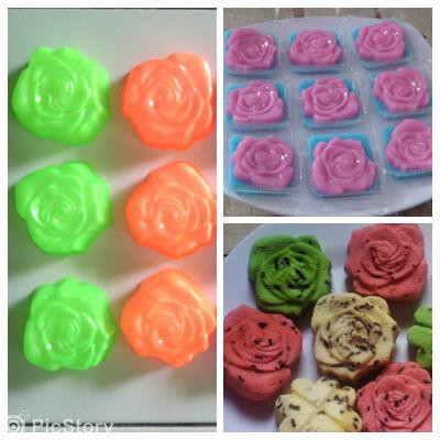 Cetakan bolu kukus bentuk bunga mawar model ceper