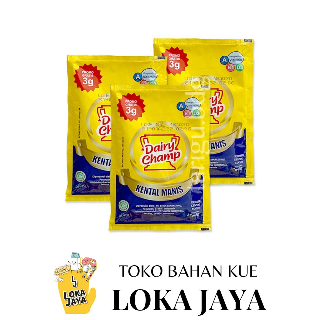 

DAIRY CHAMP SUSU KENTAL MANIS SACHET (1 RENTENG ISI 6 PCS) 37 GR X 6