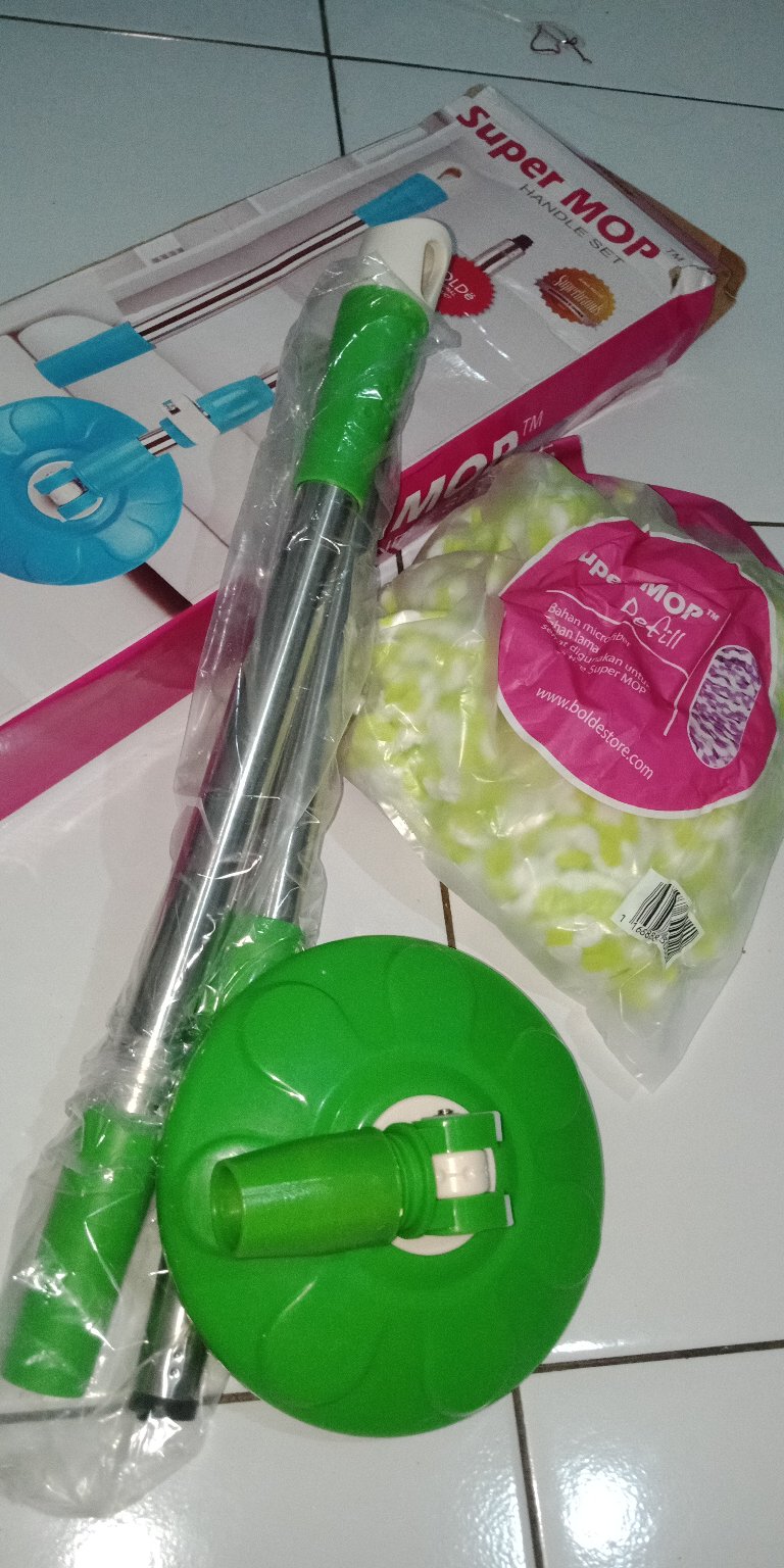 Tongkat , Kepala + Kain Pel Supermop Bolde | Komplit 1 Set