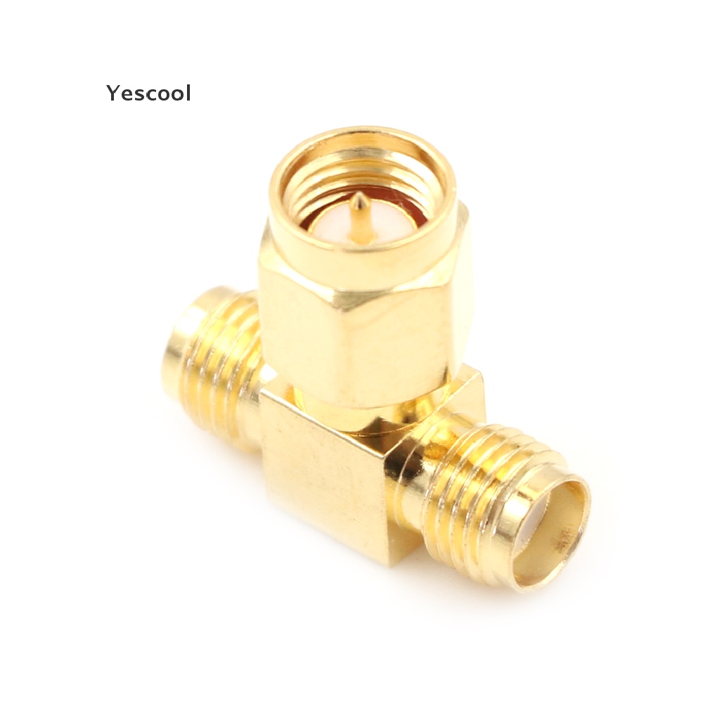 Yescool Adapter Konektor SMA Male Ke 2 Female Tipe T 3 Arah