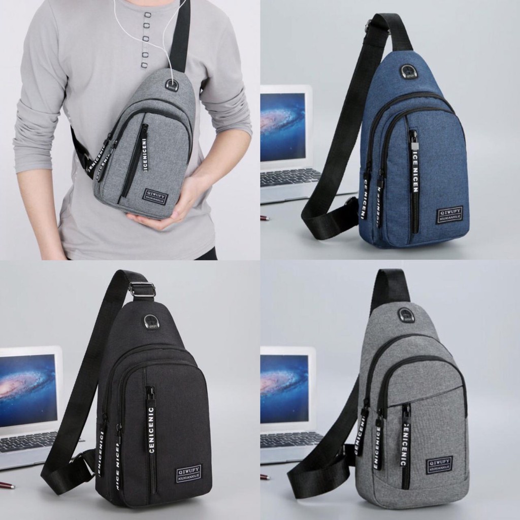 #LC-Bag B299 Tas Pria Selempang Slingbag Kanvas Premium Import