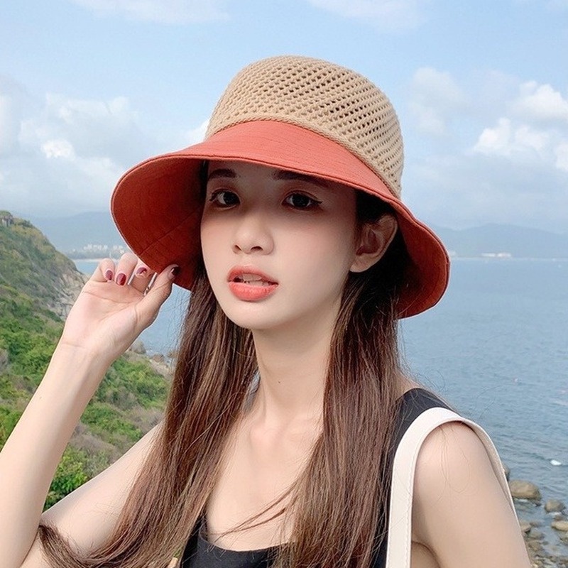 Topi Pantai Model Lipat Bahan Mesh Untuk Musim Panas 220329