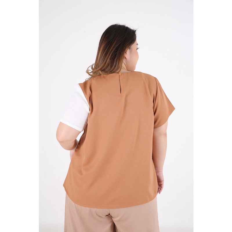 Sorabel - YF Rukakuza Plain Scallop Big Blouse / Blouse Polos Wanita Lengan Pendek-5