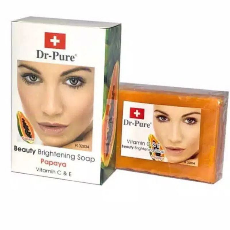 SABUN WAJAH PEMUTIH DR PURE PAPAYA BEAUTY BRIGHTENING SOAP ORIGINAL BPOM - SABUN PEPAYA