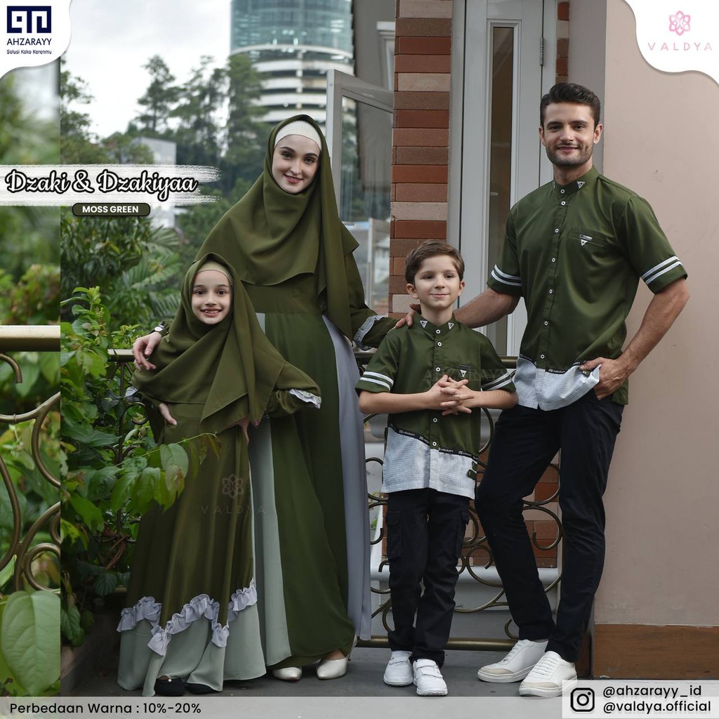 PO SARIMBIT LEBARAN DZAKI DZAKIYAA "MOSS GREEN" ORI BY VALDYA DAN AHZARAYY/BAJU COUPLE KELUARGA