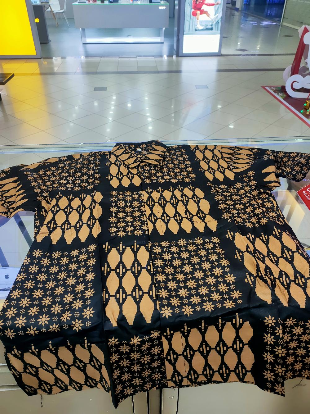 Batik Pria Motif Hem Lawasan Coklat M L Xl (original) Katun Tidak Cod Murah Solo Ori,